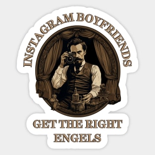 Funny philosophical Friedrich Engels light design - Instagram Boyfriends Meme Sticker